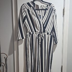 Chic Striped Long Sleeve Jumpsuit